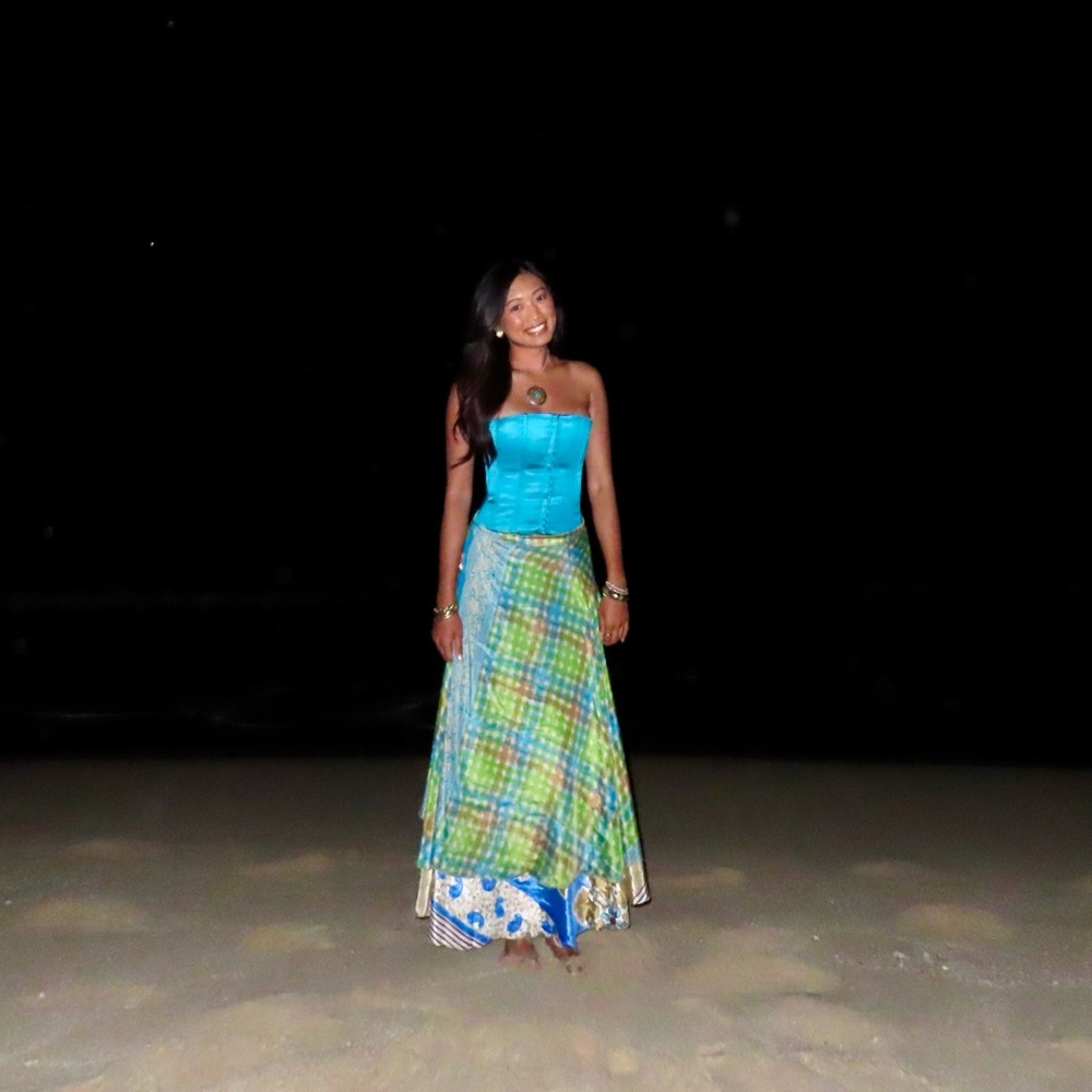 Vintage Hawaiian Blue and Green Skirt